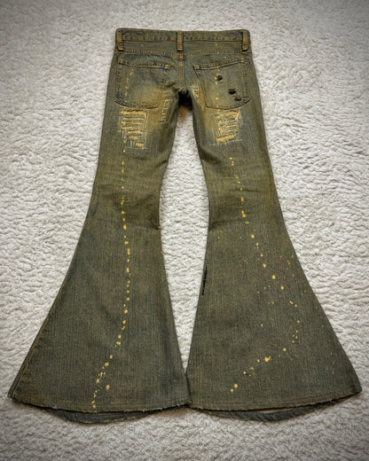 IfSixWasNine Mud Max Pierced Bell Bottom Lace Up Flared Jeans