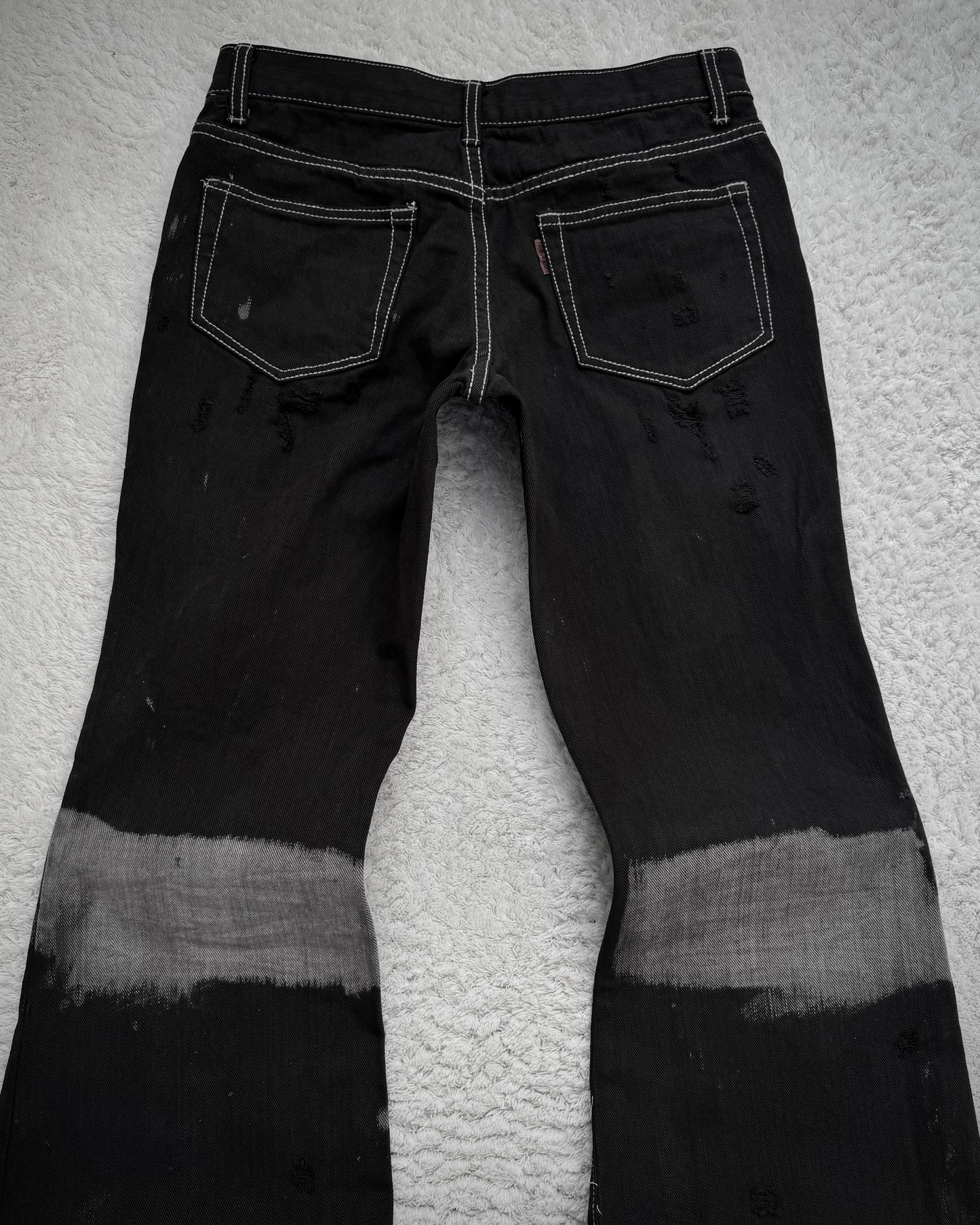 Tornado Mart Contrast Washed Flared Jeans