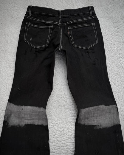 Tornado Mart Contrast Washed Flared Jeans