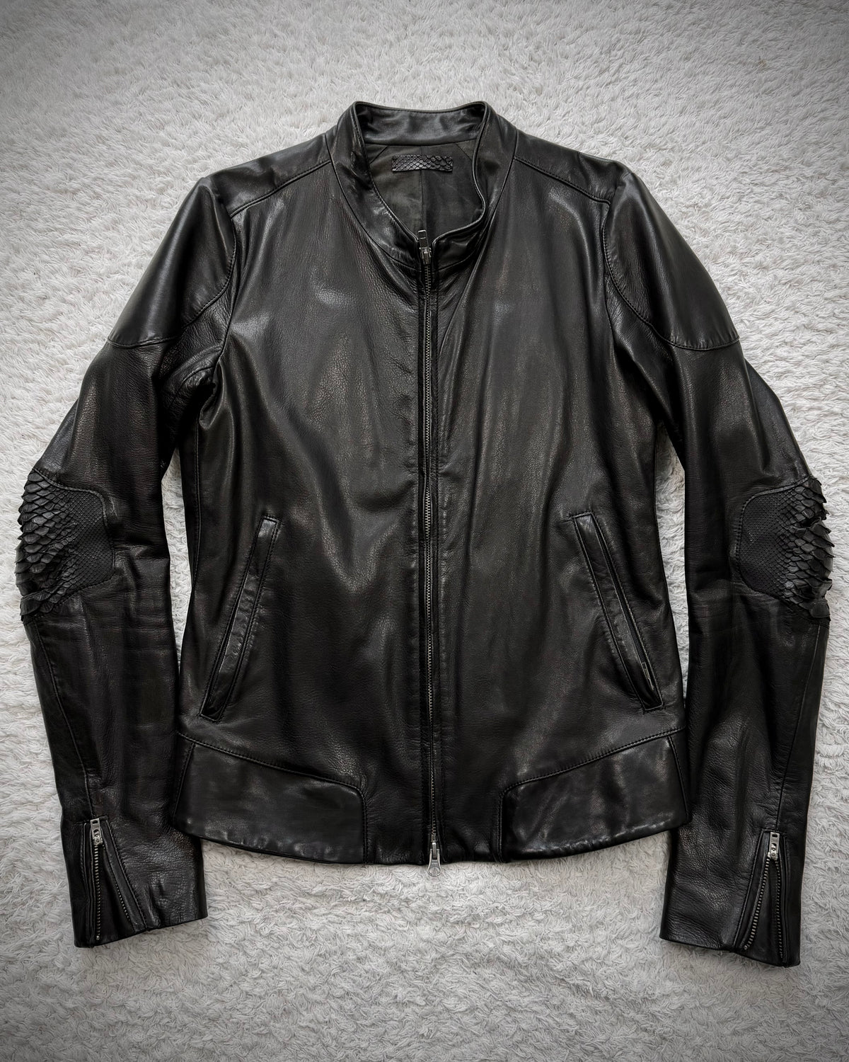 IfSixWasNine Python Elbow Horse Leather Jacket