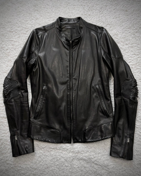 IfSixWasNine Python Elbow Horse Leather Jacket