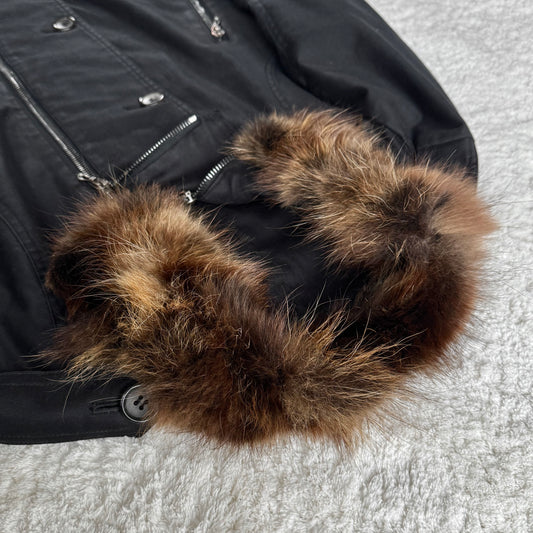 Shellac Dual Zipper Button-Up Fur Jacket