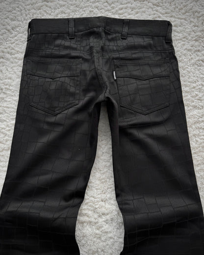 Tornado Mart Croco Pattern Flared Suit Pants
