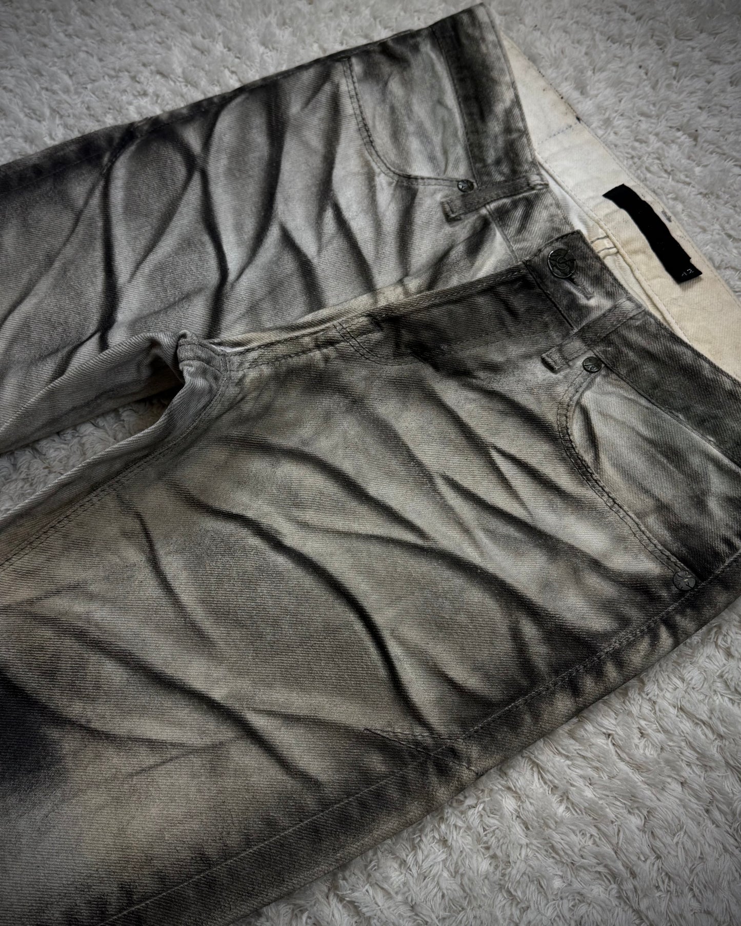 Fuga Clawmarks Coated Python Flared Jeans