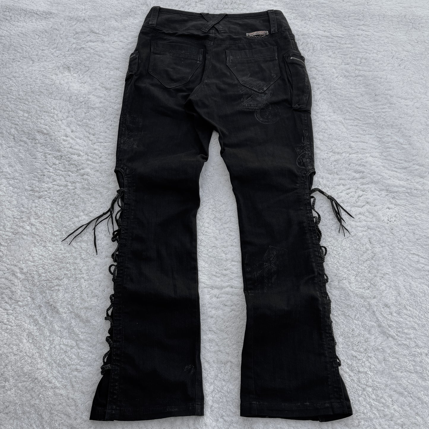 14th Addiction Leather Lace-Up Pants