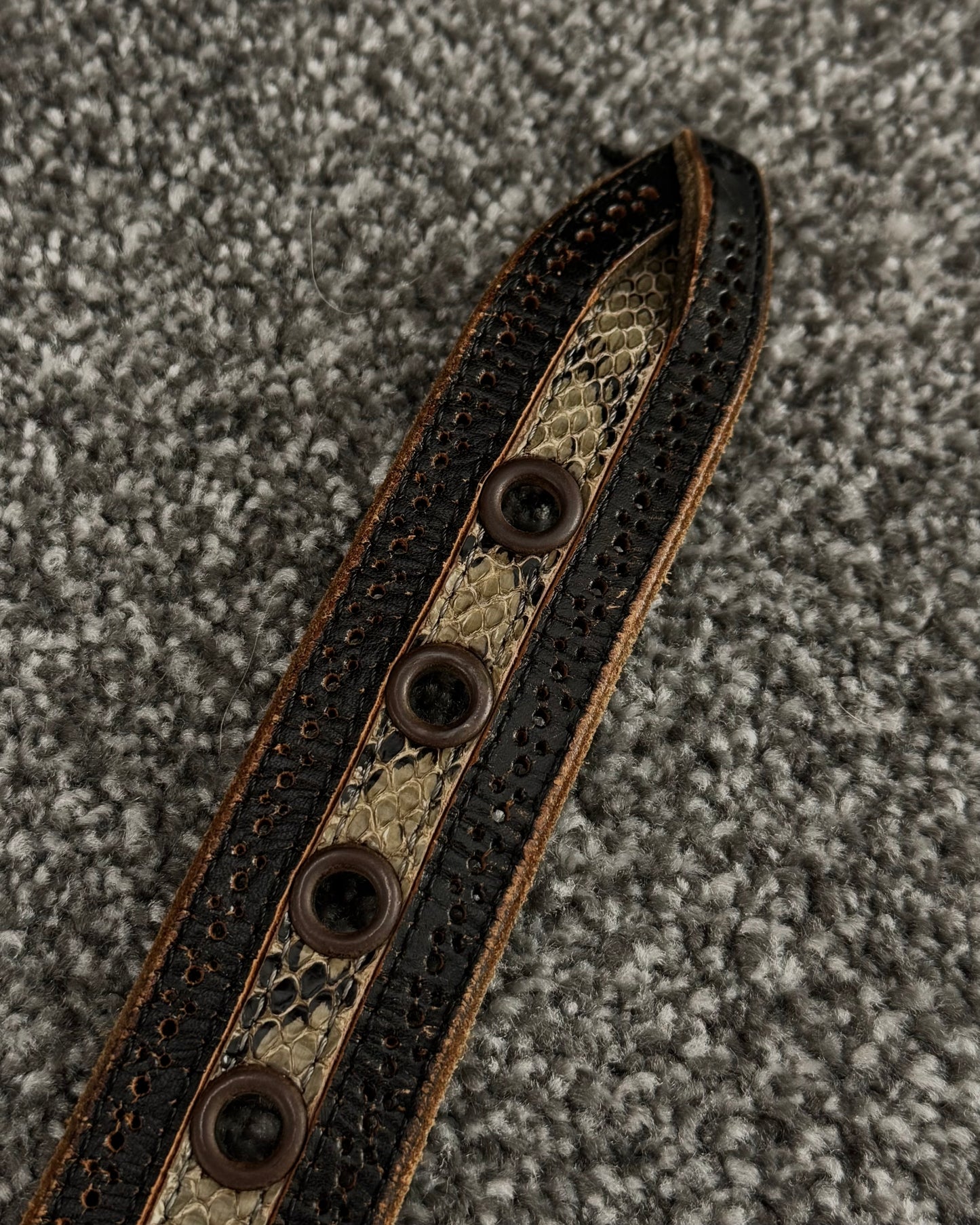 Tornado Mart Python Detailed Vintage Belt