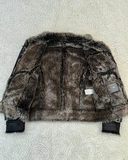 Difference Rupert Cracked Wax Fur Jacket