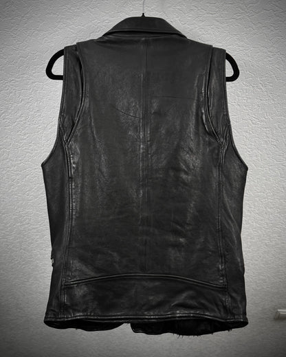 Fuga Zippered Sheepskin Leather Biker Vest