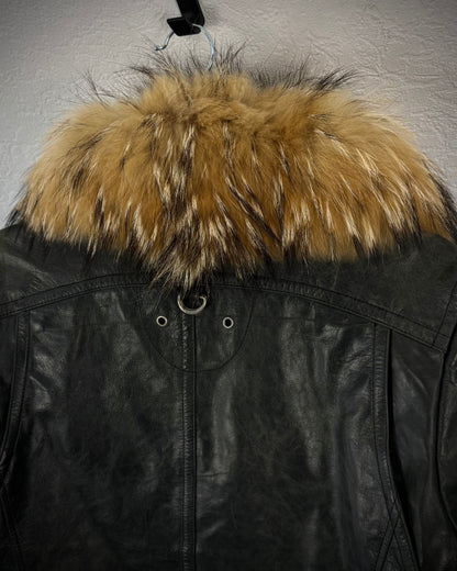 A.S.M. Chunky Fur Collar Leather Jacket