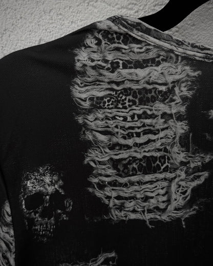 Roen Skulls & Leopard Pattern T-Shirt