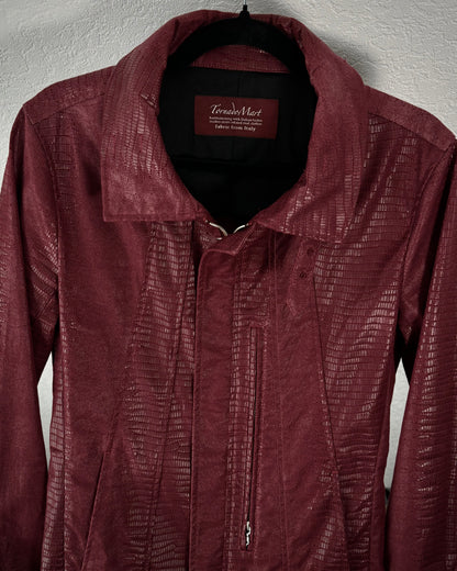 Tornado Mart Crimson Reptile Pattern Waxed Jacket