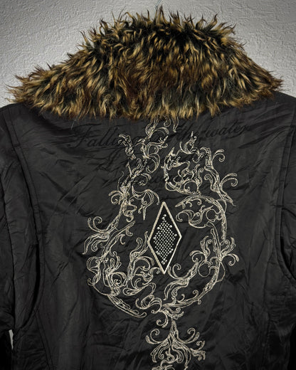 Midas Fur Layered Embroidered Jacket