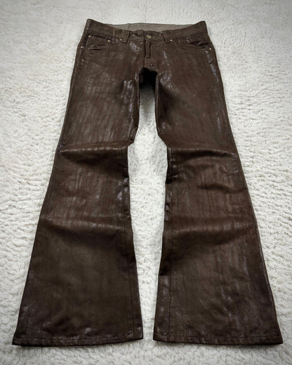 Tornado Mart Stingray Waxed Flared Pants