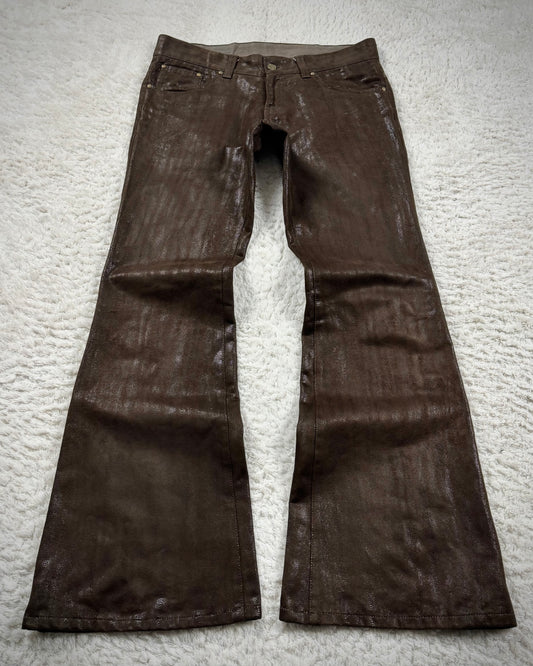 Tornado Mart Stingray Waxed Flared Pants