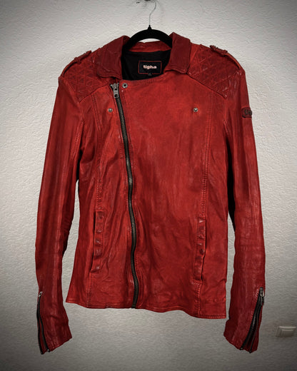 Tigha Bloody Leather Biker Jacket