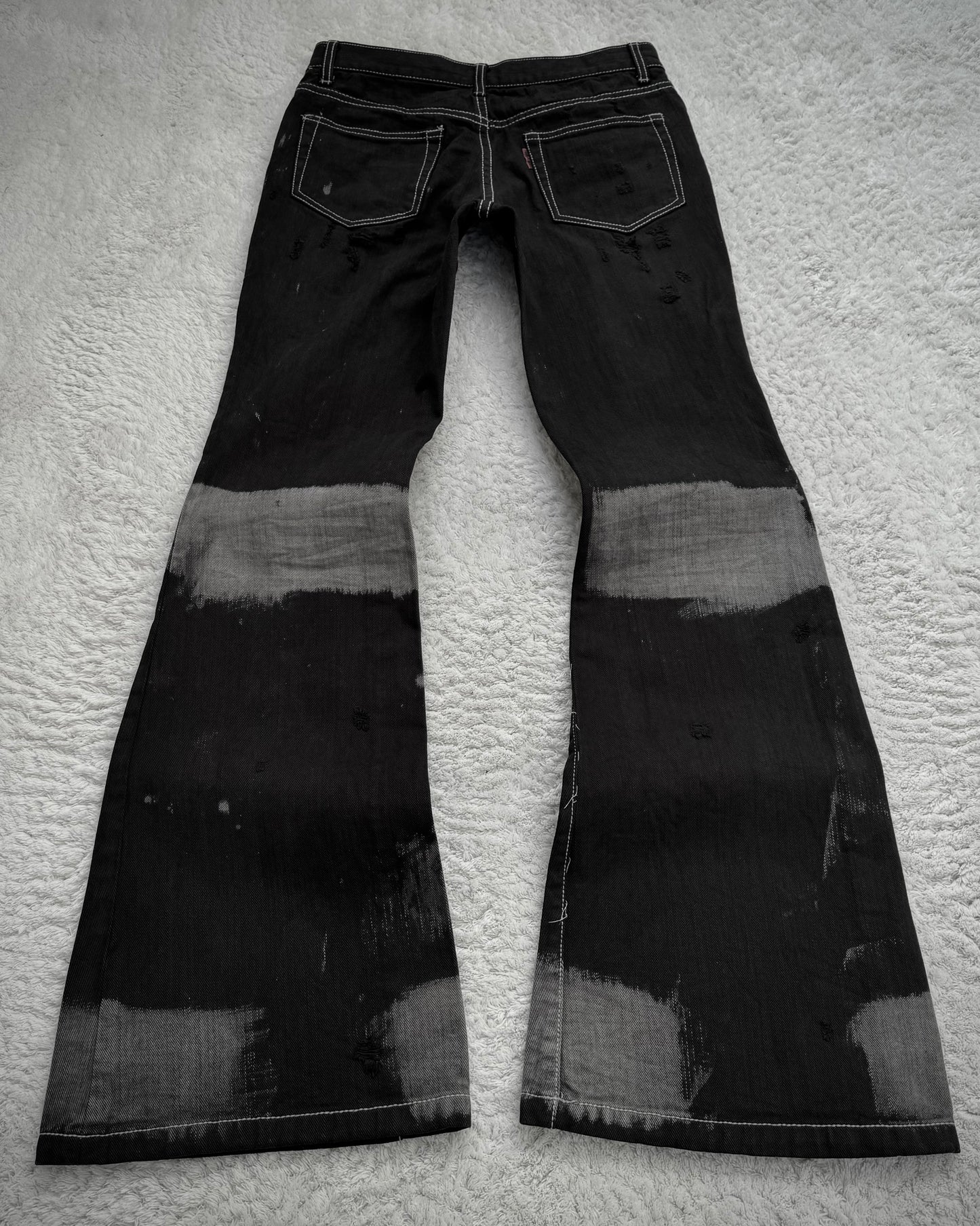 Tornado Mart Contrast Washed Flared Jeans