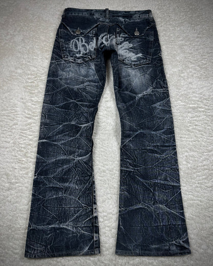 Wild Life Frost Washed Spider Web Bootcut Jeans