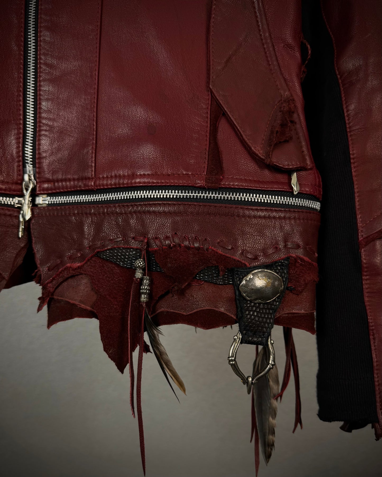 14th Addiction Bordeaux Beat It Leather Jacket
