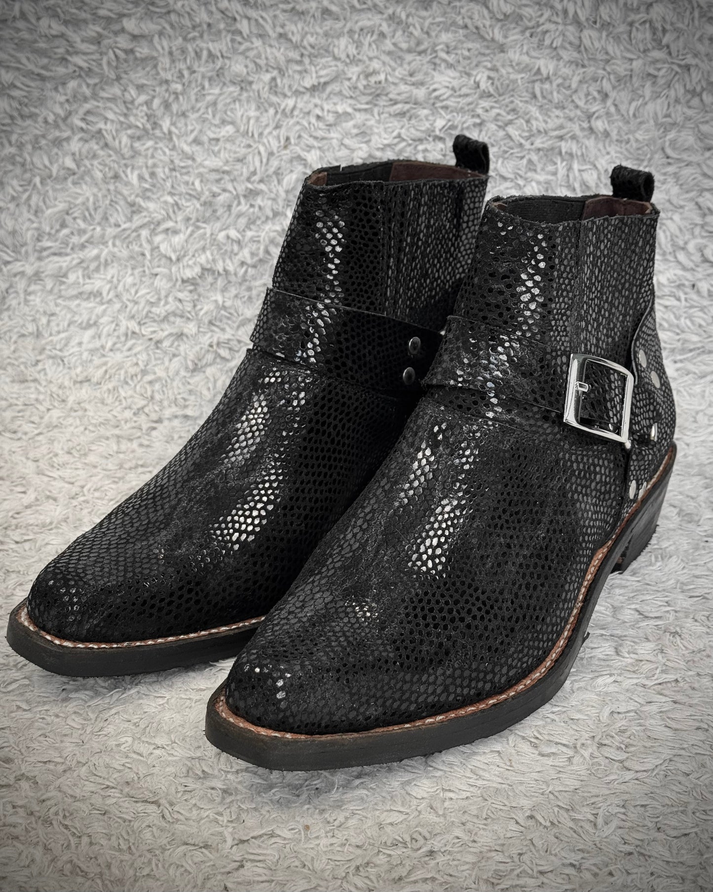 Texas Bulls Python Luster Harness Boots