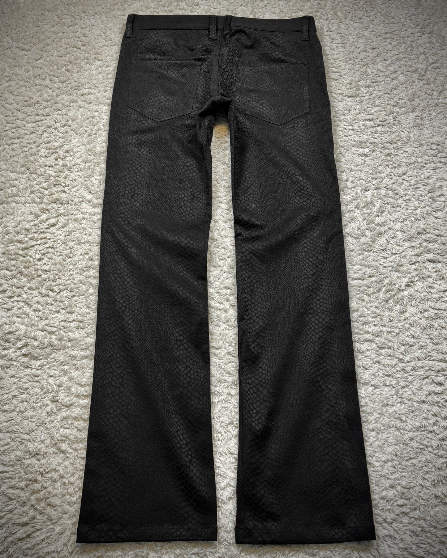 Black Varia Python Shadow Jacquard Dress Pants