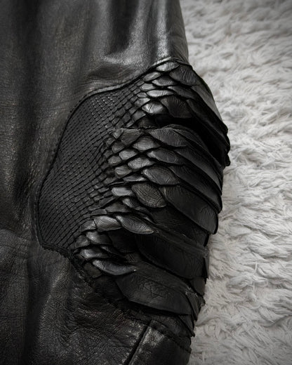 IfSixWasNine Python Elbow Horse Leather Jacket