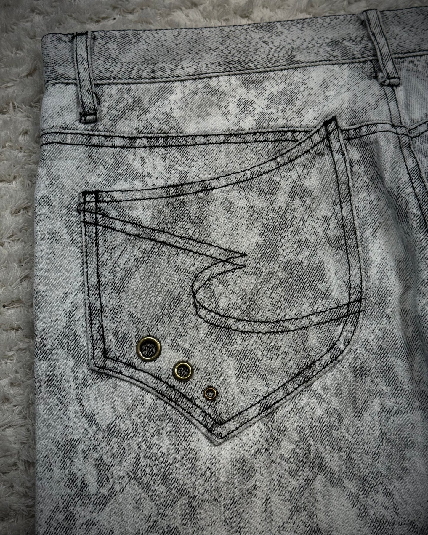 Semantic Design Python Pattern Flared Jeans
