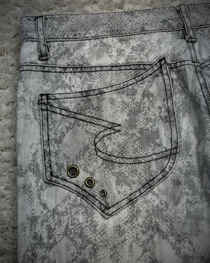 Semantic Design Python Pattern Flared Jeans