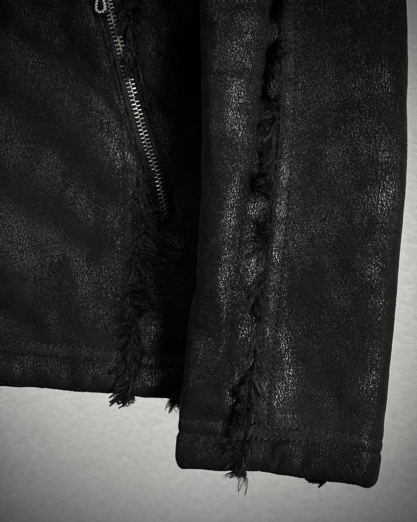 Fuga Fur Hood Fringed Luster Jacket