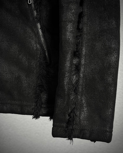 Fuga Fur Hood Fringed Luster Jacket