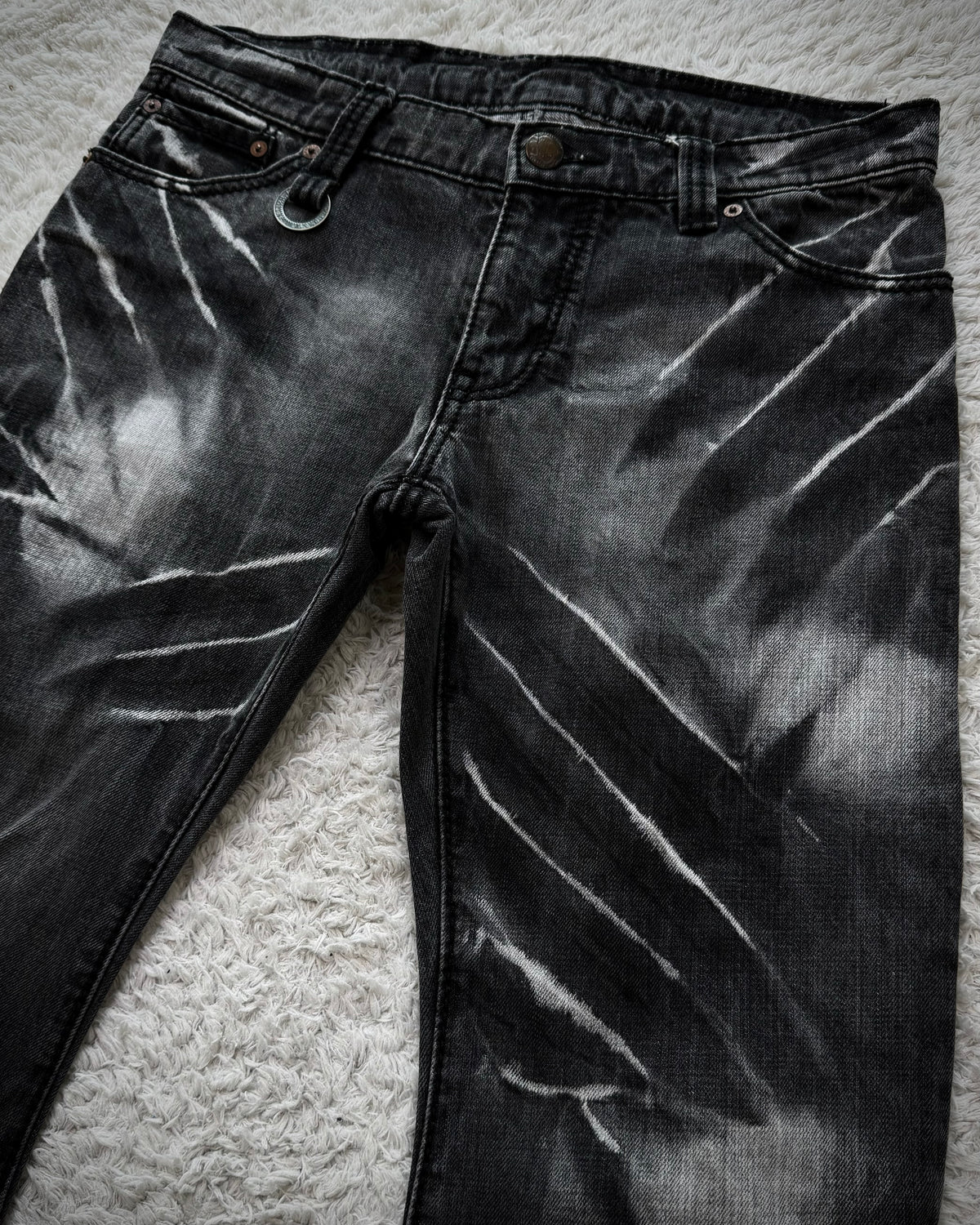 Johnny Wolf Clawmarks Washed J-Cut Flared Jeans