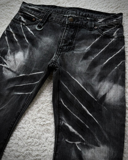 Johnny Wolf Clawmarks Washed J-Cut Flared Jeans