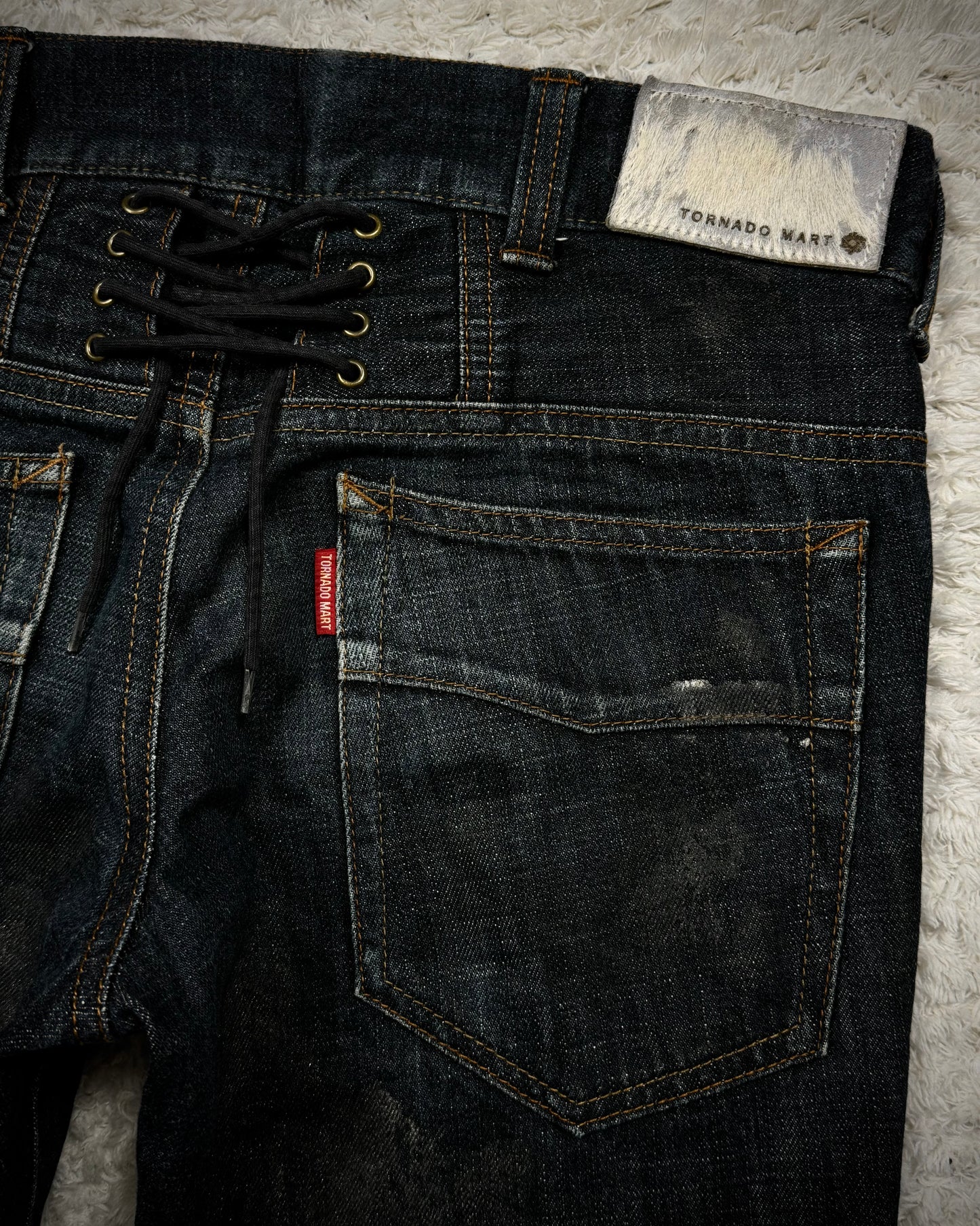 Tornado Mart Indigo Whisker Coated Flared Jeans