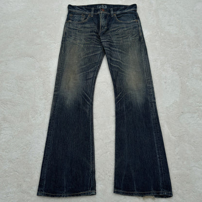 Edwin Blue Trip Mud Washed Flared Jeans