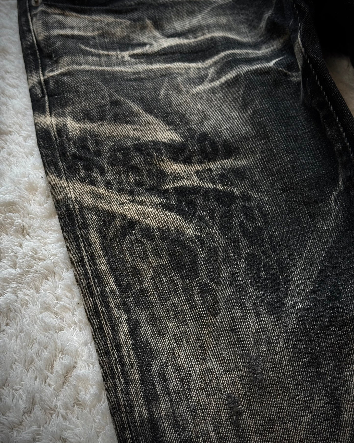 Tornado Mart Leopard Clawmarks Washed Slim Bootcut Jeans