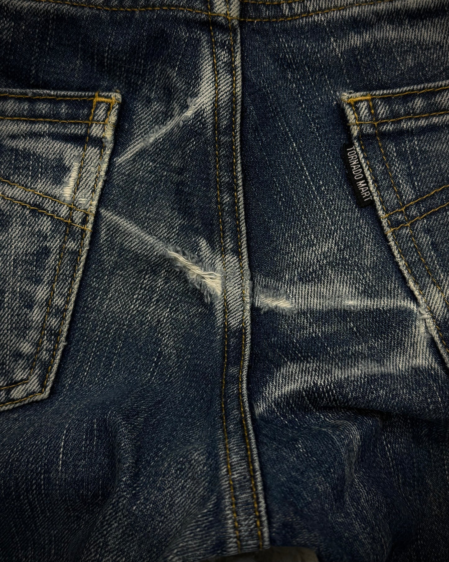 Tornado Mart Clawmarks Washed Spiral Flared Jeans