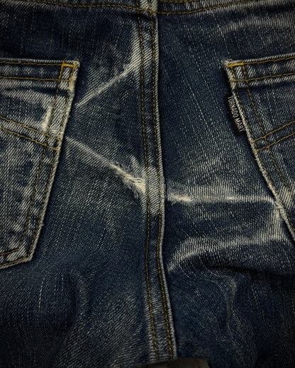 Tornado Mart Clawmarks Washed Spiral Flared Jeans