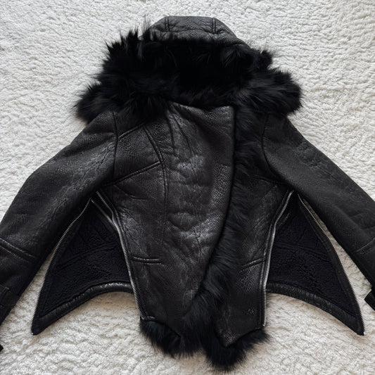 Lady Soso Snakeskin Pattern Fur Jacket