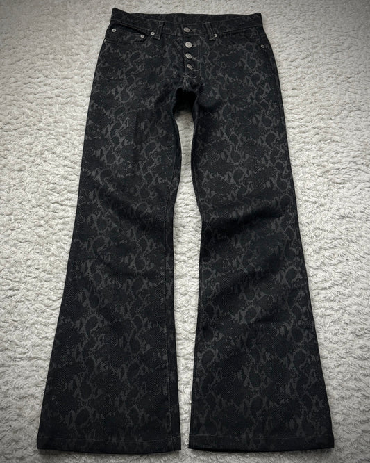 Tornado Mart Python Pattern Flared Pants