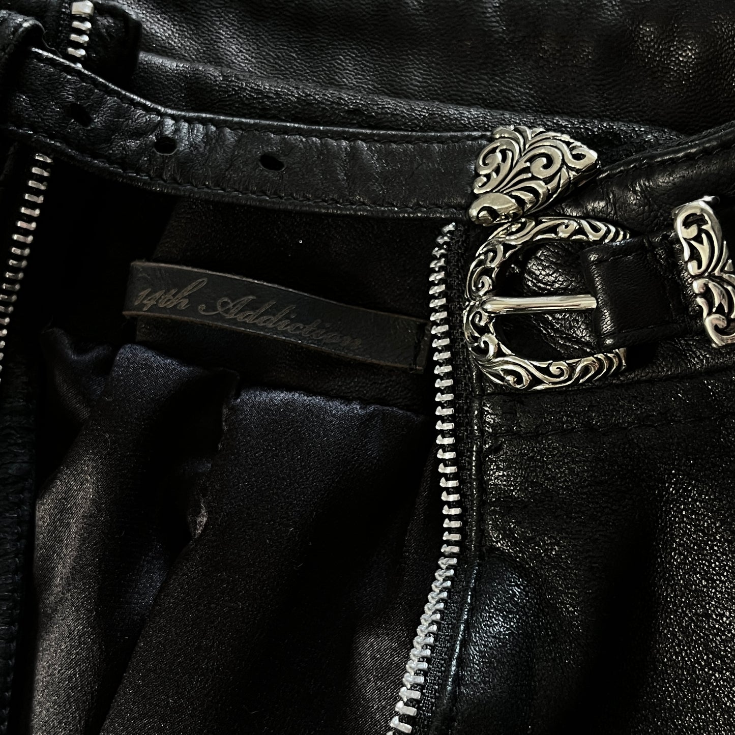 14th Addiction Cross Zip Leather Jacket