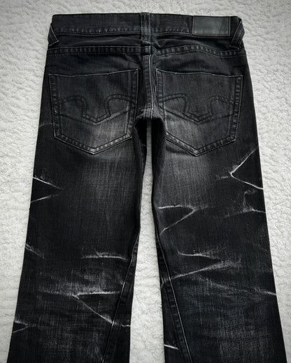 Tornado Mart Whisker Washed Spiral Bootcut Denim
