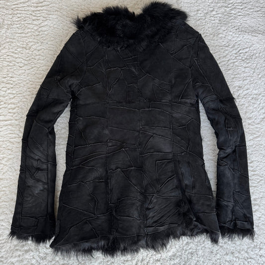 Royal Party Sheepskin Leather Patchwork Fur Jacket