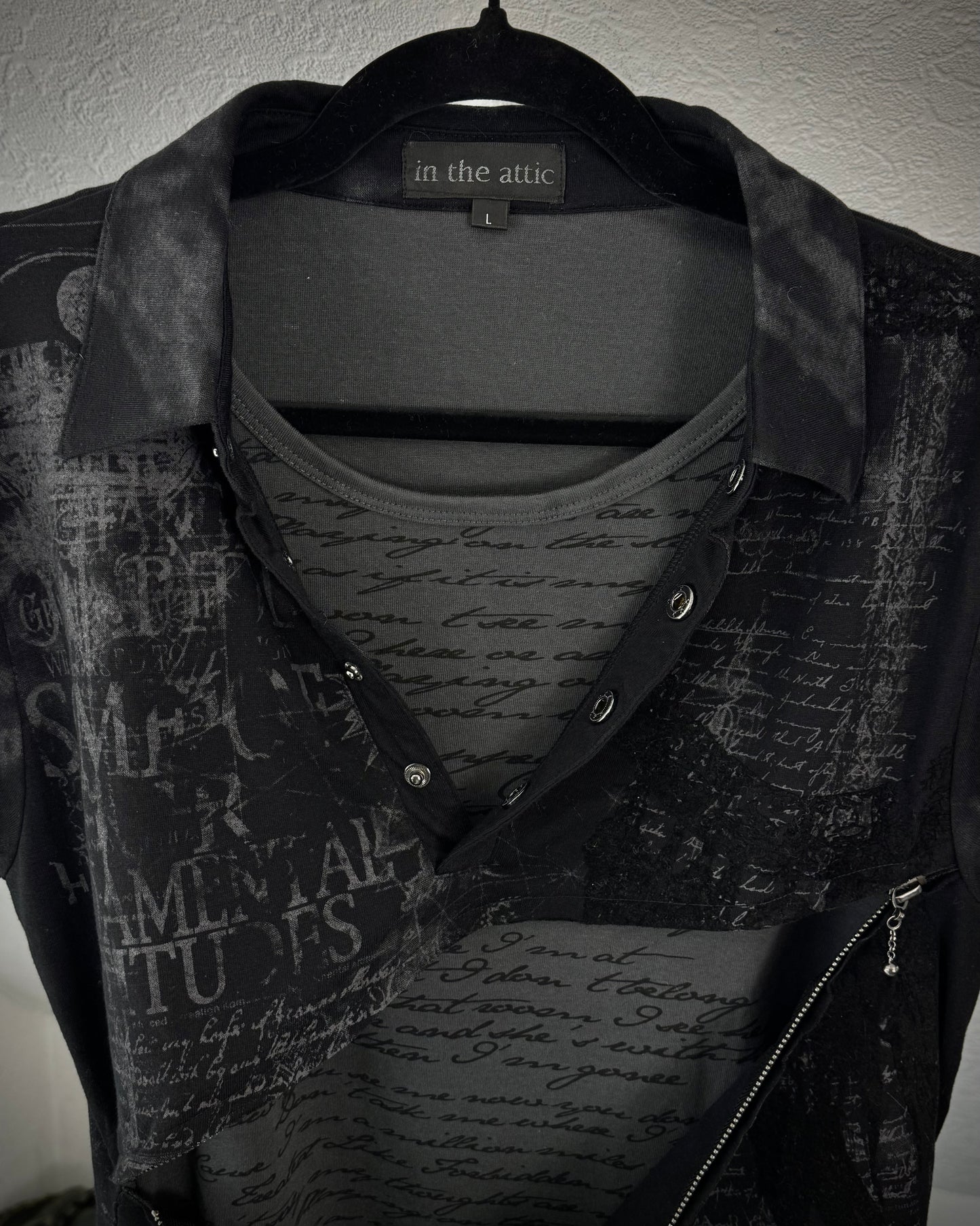 In The Attic Double Layered Poem Polo Shirt