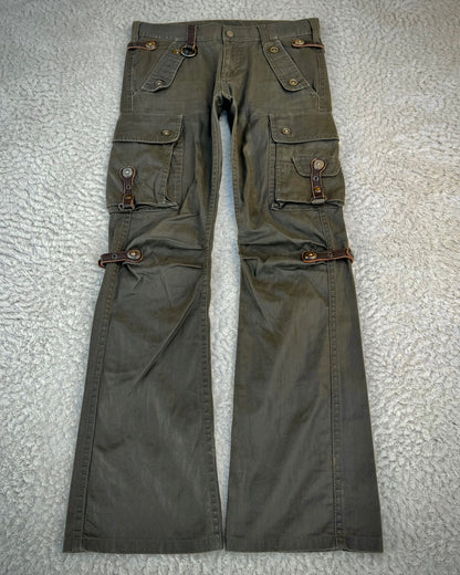 Tornado Mart Waxed Gas Mask Bootcut Cargo Pants