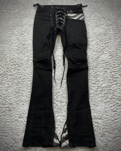 IfSixWasNine Zebra Lace Up Slim Bootcut Pants