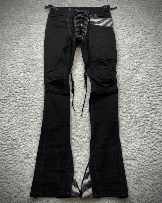 IfSixWasNine Zebra Lace Up Slim Bootcut Pants
