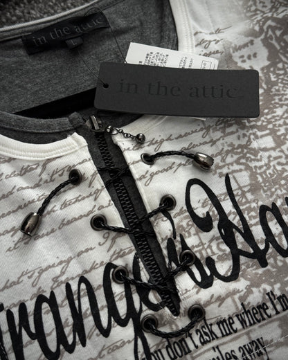 In The Attic Lace Up Graphic T-Shirt