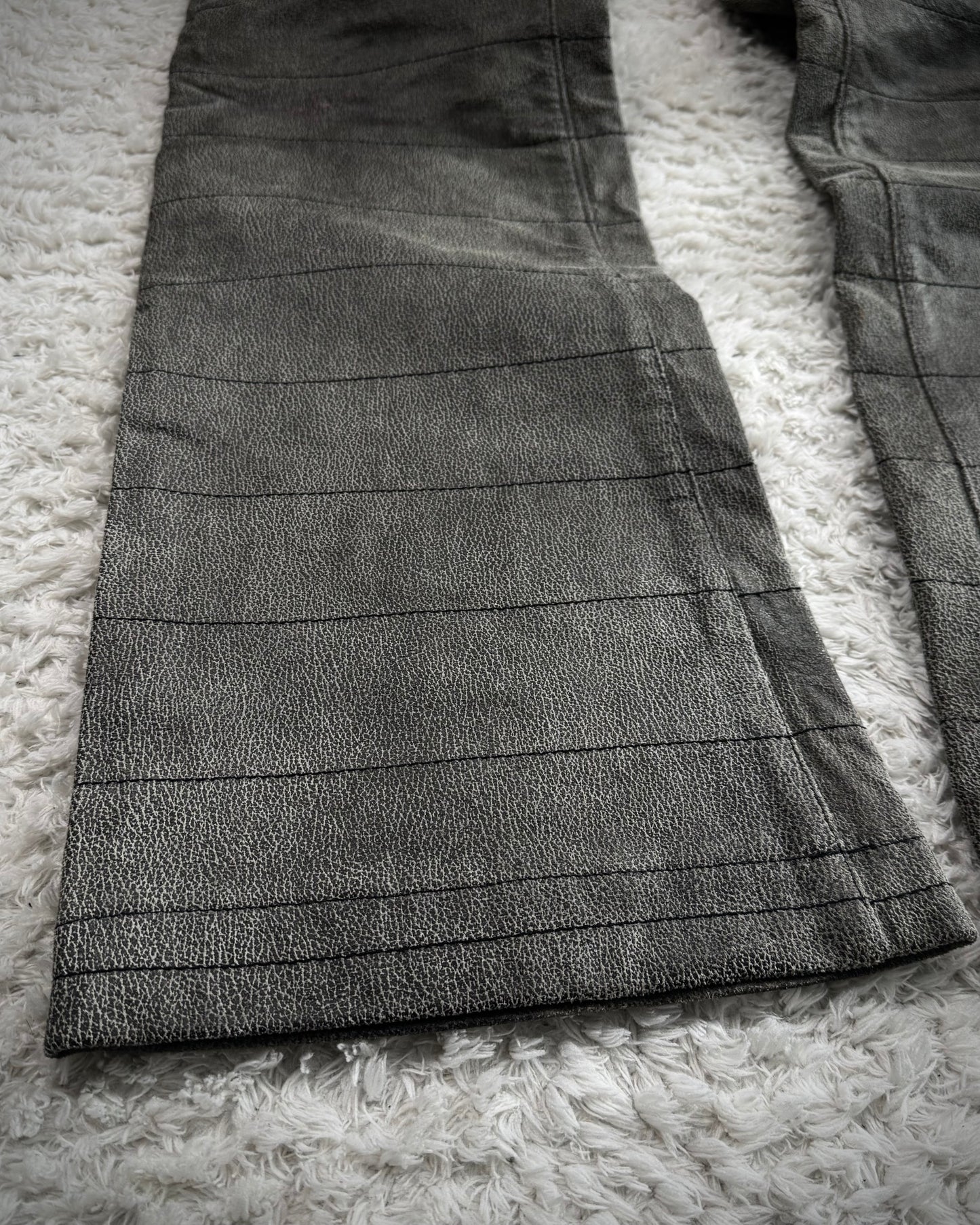 L7 Real Hip “Hagi” Textured Leather Bootcut Pants