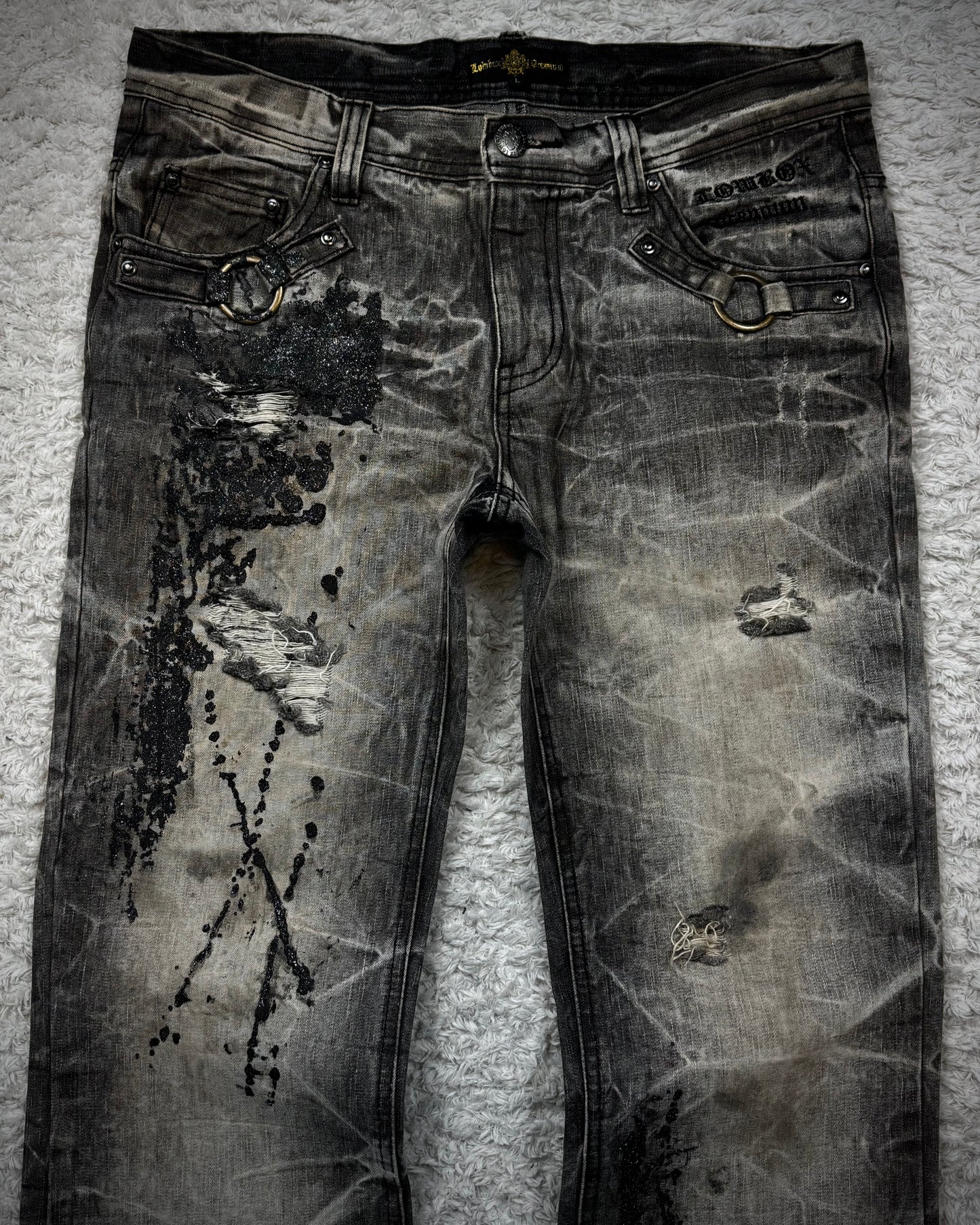 Lowbox Luster Splatter Honeycomb Bootcut Jeans