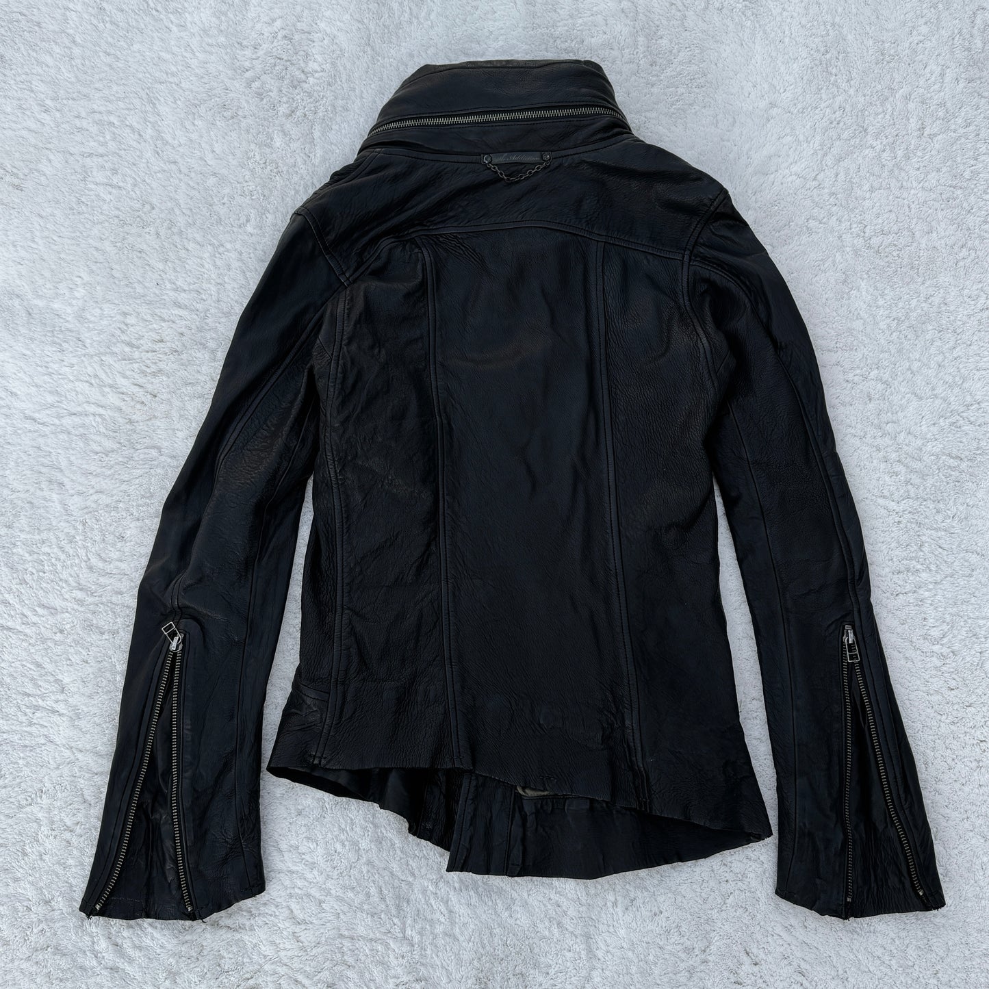 14th Addiction Asymmetrical Hooded Bono Leather Jacket