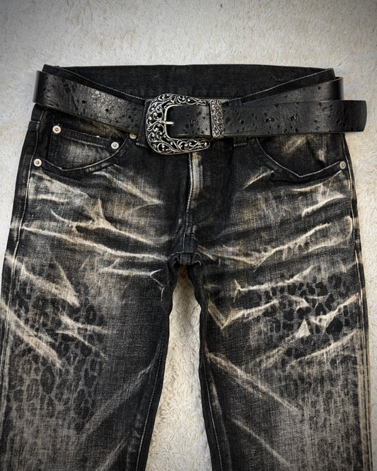 Vernice Tribal Western Buckle Vintage Leather Belt